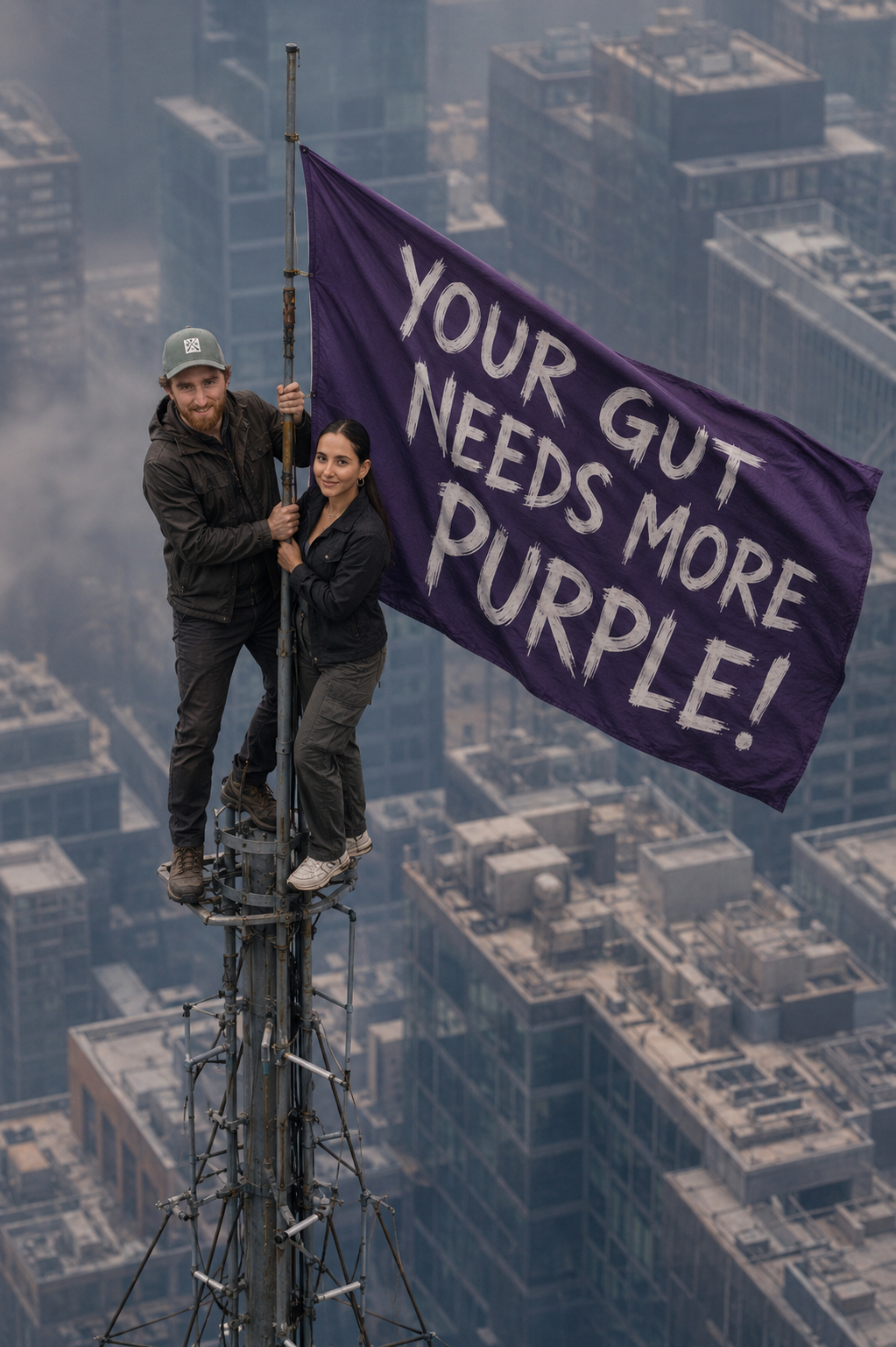 Stellan and Nicole, the two-person team behind Purple Gut, in their San Diego fermentation kitchen